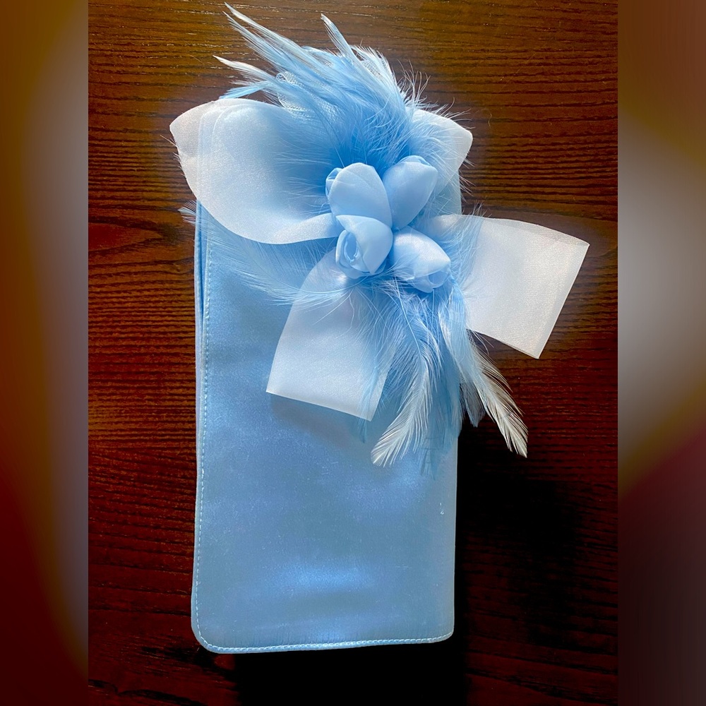 Nina sky blue clutch